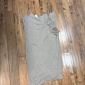 Elegant Gray Spaghetti Strap Dress